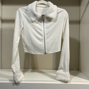 Lightweight White Zip-Up